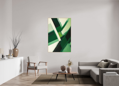 100 x 150 cm, Forex, gerahmt Ahornholz Natur Verdant Structure