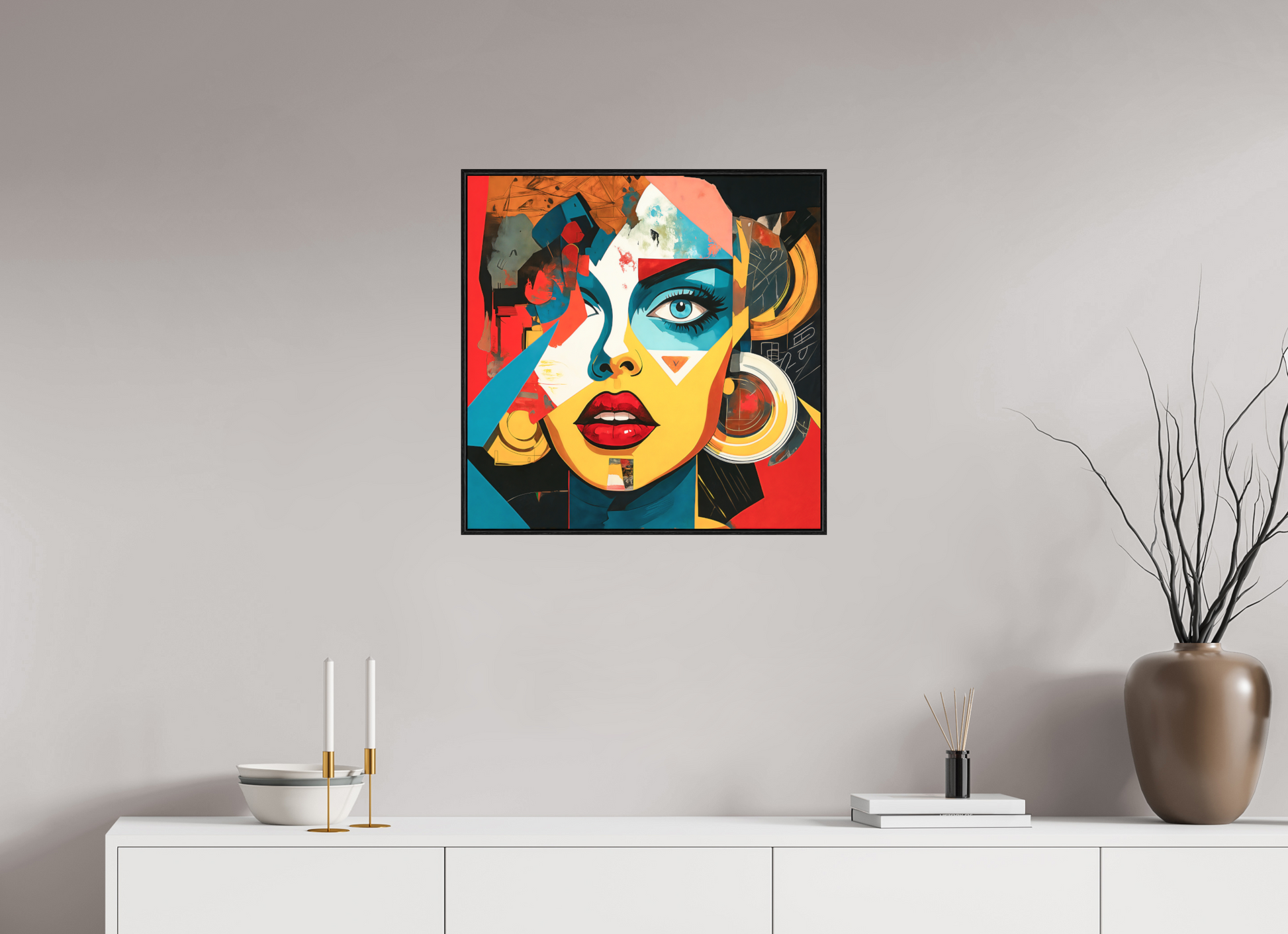 60 x 60 cm, Forex, gerahmt Eichenholz schwarz Chromatic Muse