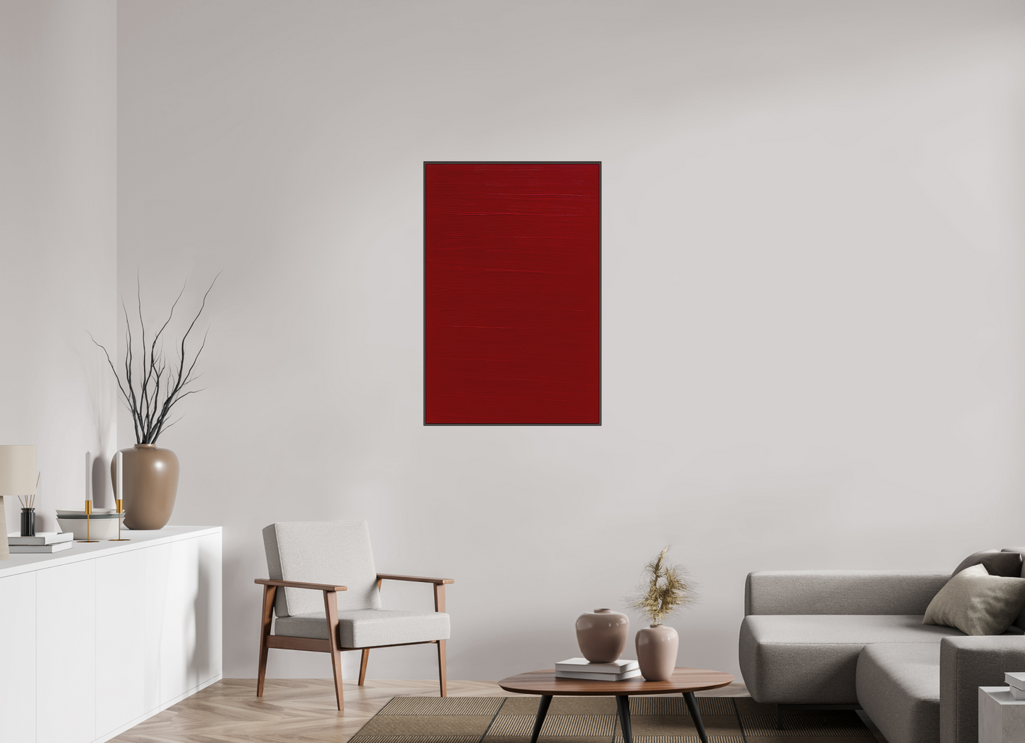 70 x 105 cm, Forex, gerahmt Erlenholz braun Crimson Lineage