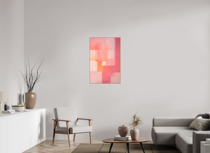 60 x 90 cm, Forex, gerahmt Ahornholz Natur Peach Haze