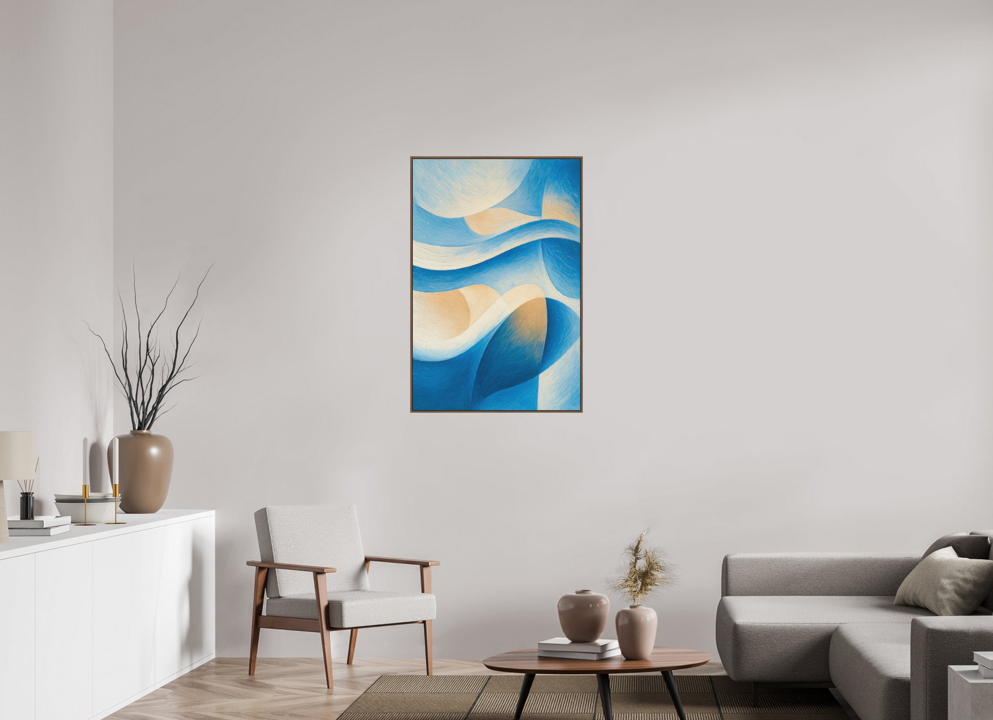 70 x 105 cm, Forex, gerahmt Nussbaumholz Coastal Harmony