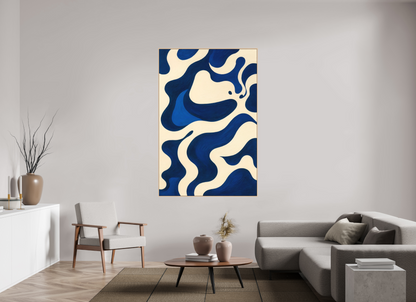 120 x 180 cm, Forex, gerahmt Ahornholz Natur Navy Current