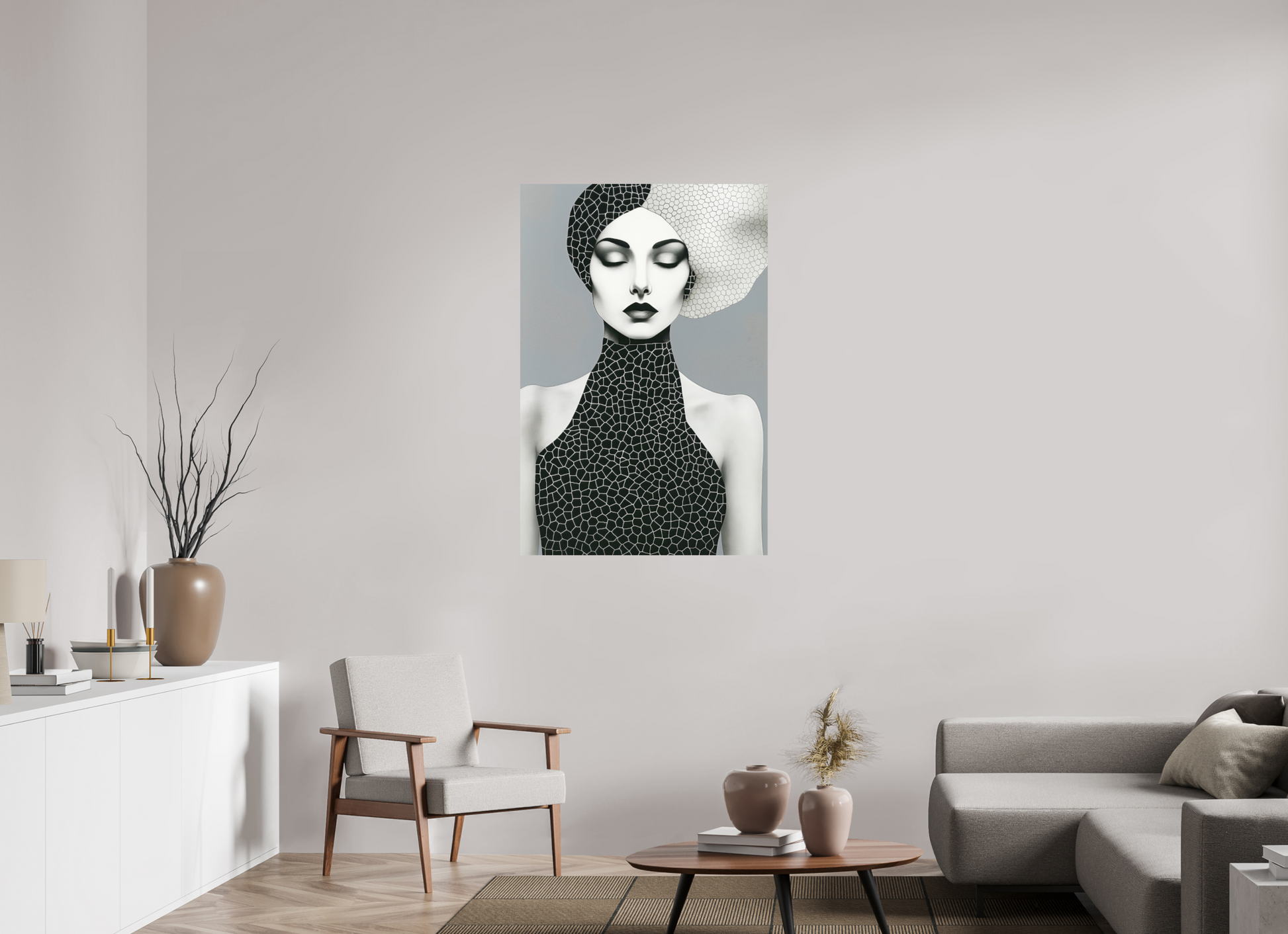 80 x 120 cm, Forex o. Rahmen Mono Mosaic Muse