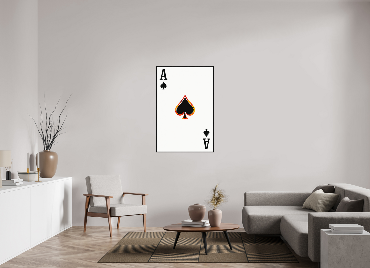 80 x 120 cm, Forex, gerahmt Eichenholz schwarz Flame Spade