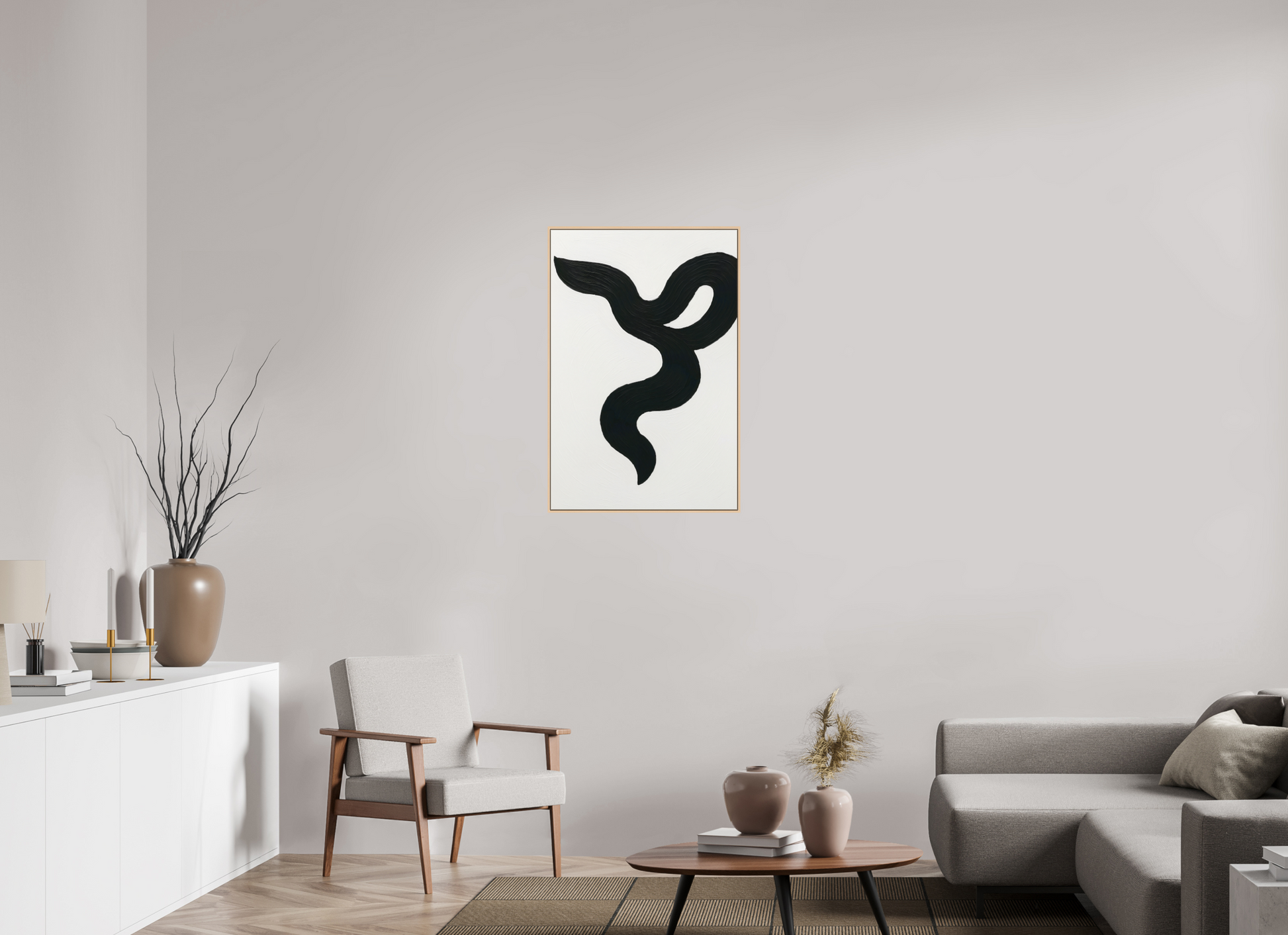 60 x 90 cm, Forex, gerahmt Ahornholz Natur Noir Ribbon