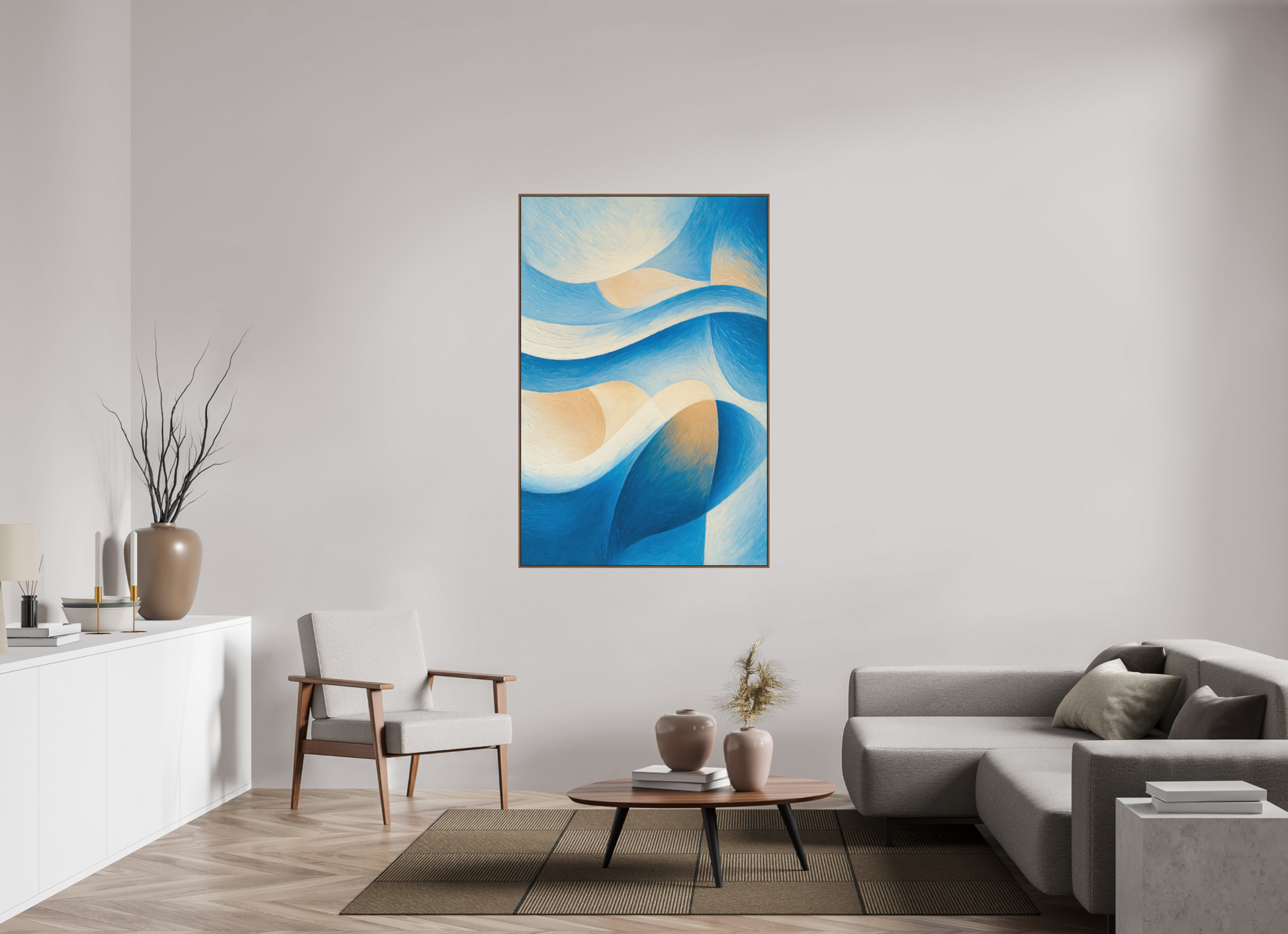 100 x 150 cm, Forex, gerahmt Nussbaumholz Coastal Harmony