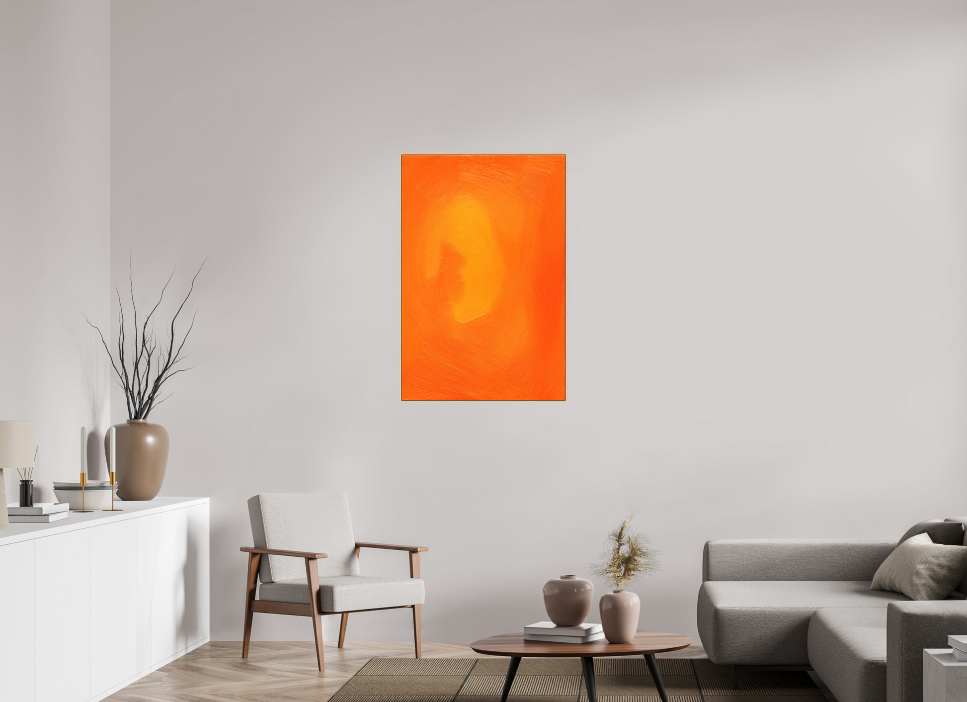 70 x 105 cm, Forex, gerahmt Ahornholz Natur Amber Flow