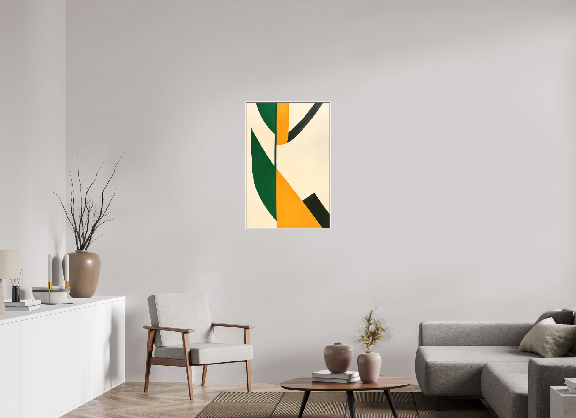 60 x 90 cm, Forex, gerahmt Ahornholz weiß Verdant Axis