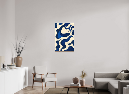 60 x 90 cm, Forex, gerahmt Nussbaumholz Navy Current
