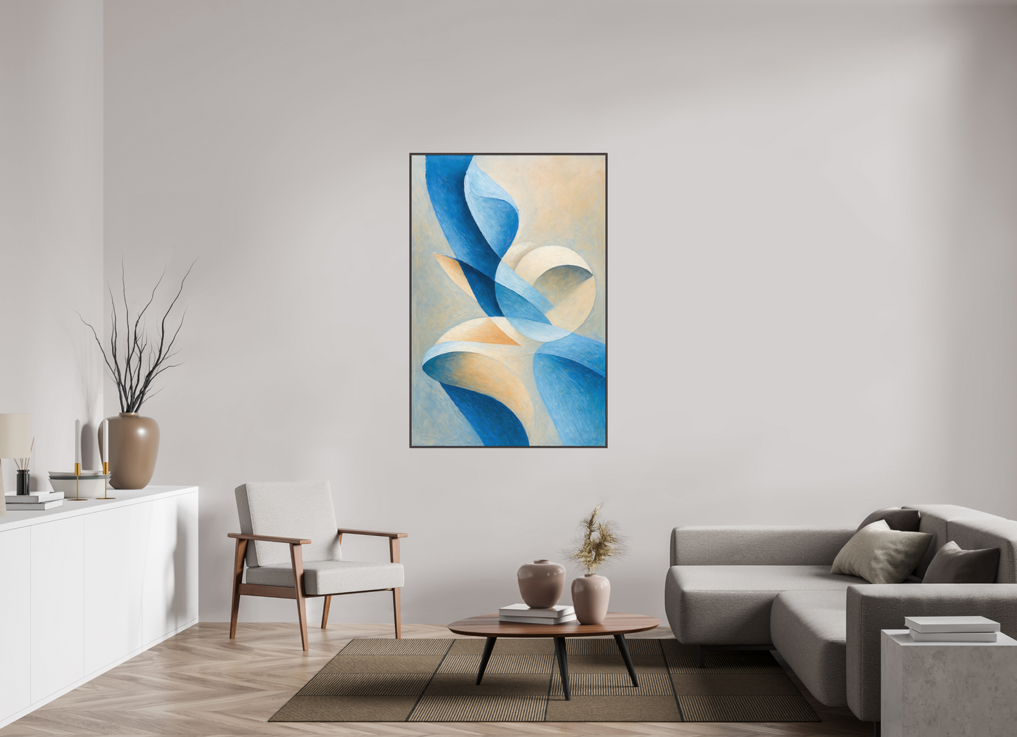 100 x 150 cm, Forex, gerahmt Erlenholz braun Cerulean Flow