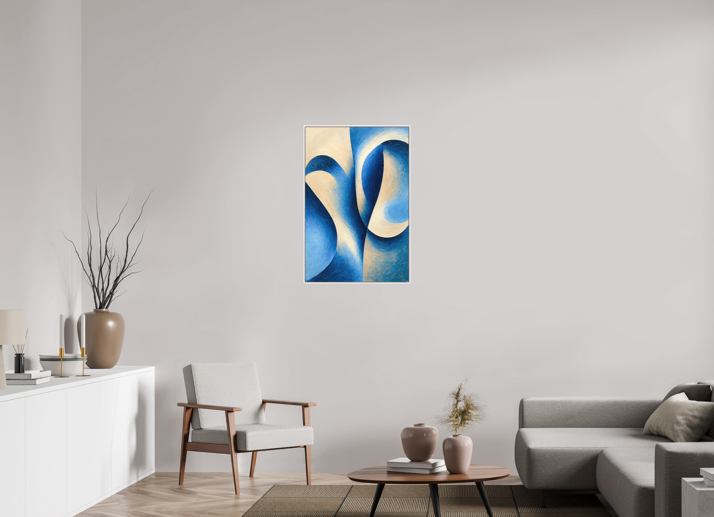 60 x 90 cm, Forex, gerahmt Ahornholz weiß Sapphire Tide