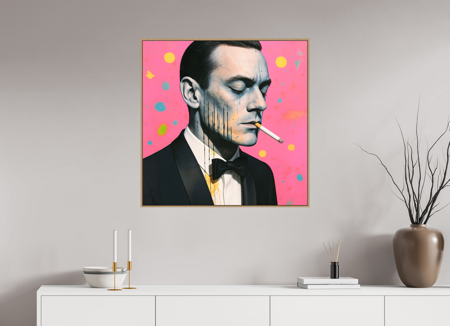 80 x 80 cm, Forex, gerahmt Eichenholz Natur Velvet Rebellion