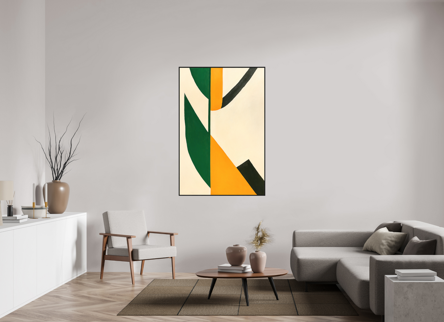 100 x 150 cm, Forex, gerahmt Eichenholz schwarz Verdant Axis