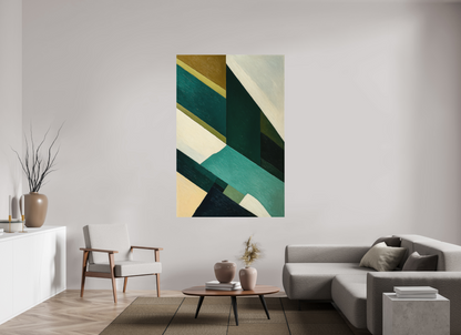 120 x 180 cm, Forex o. Rahmen Emerald Geometry