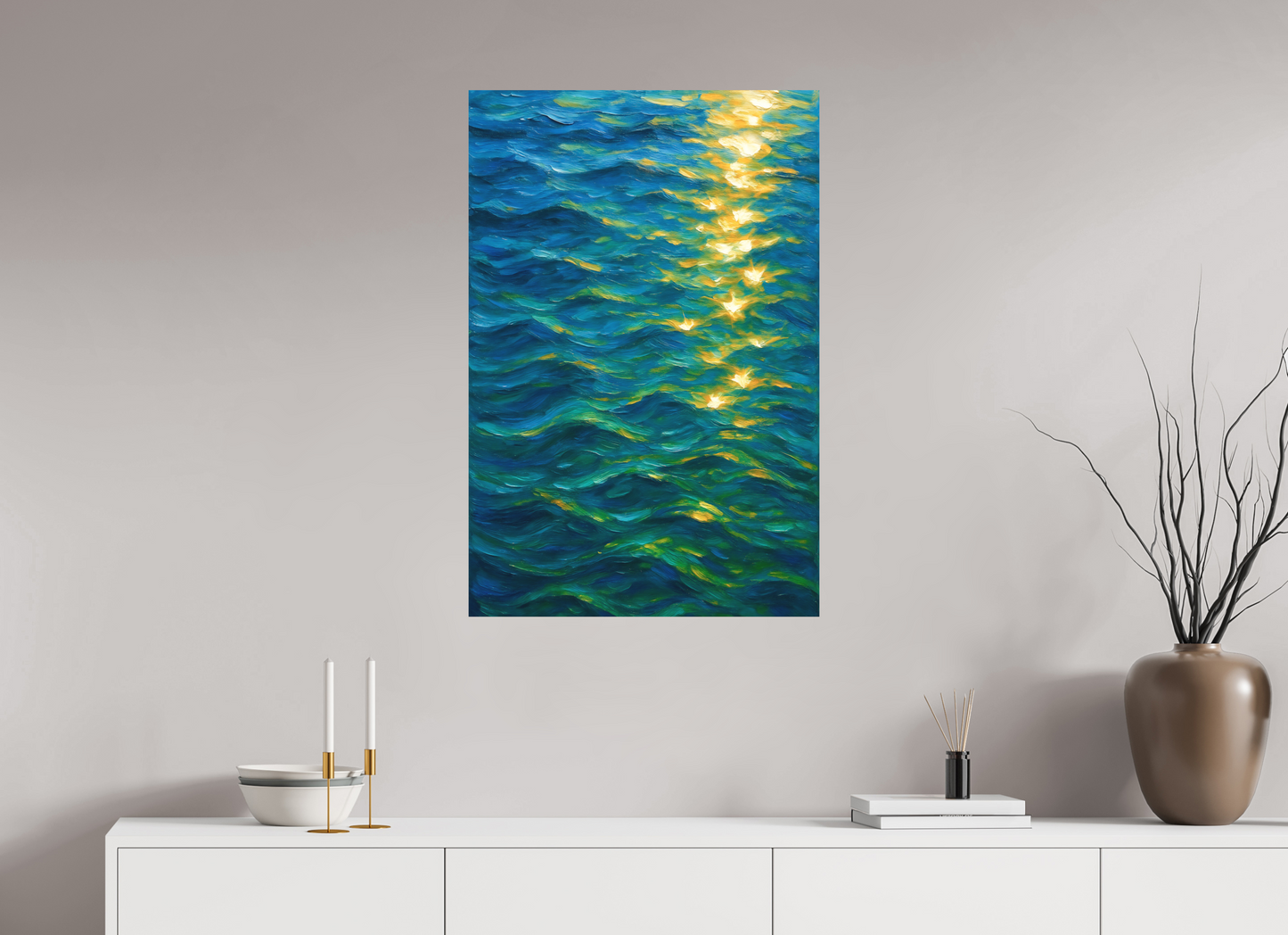 60 x 90 cm, Forex o. Rahmen Golden Ripples