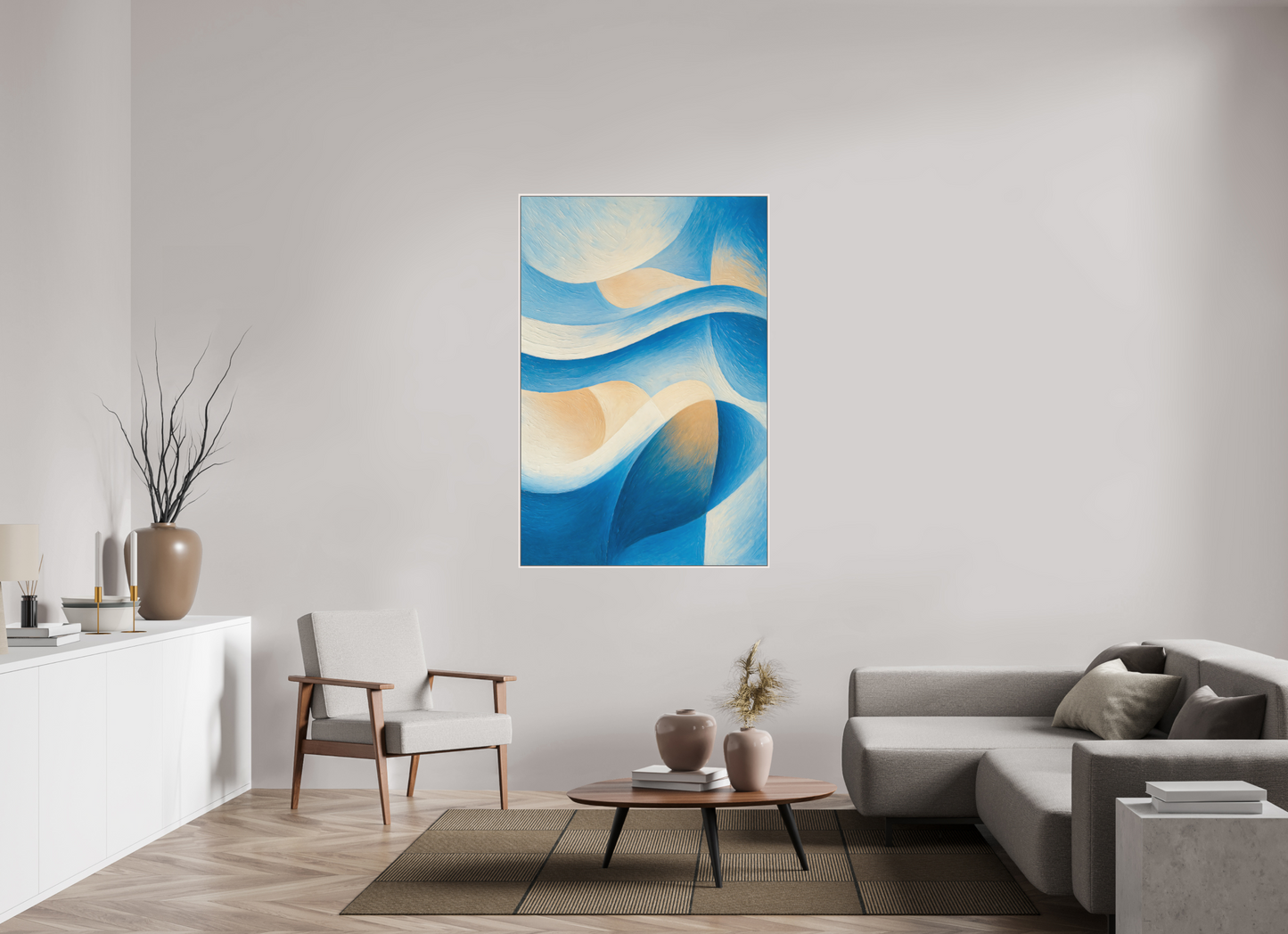 100 x 150 cm, Forex, gerahmt Ahornholz weiß Coastal Harmony