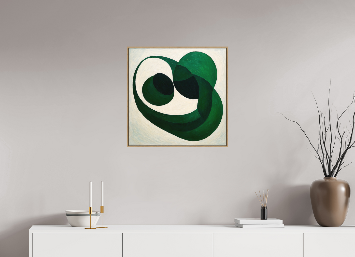 60 x 60 cm, Forex, gerahmt Eichenholz Natur Obsidian Drift