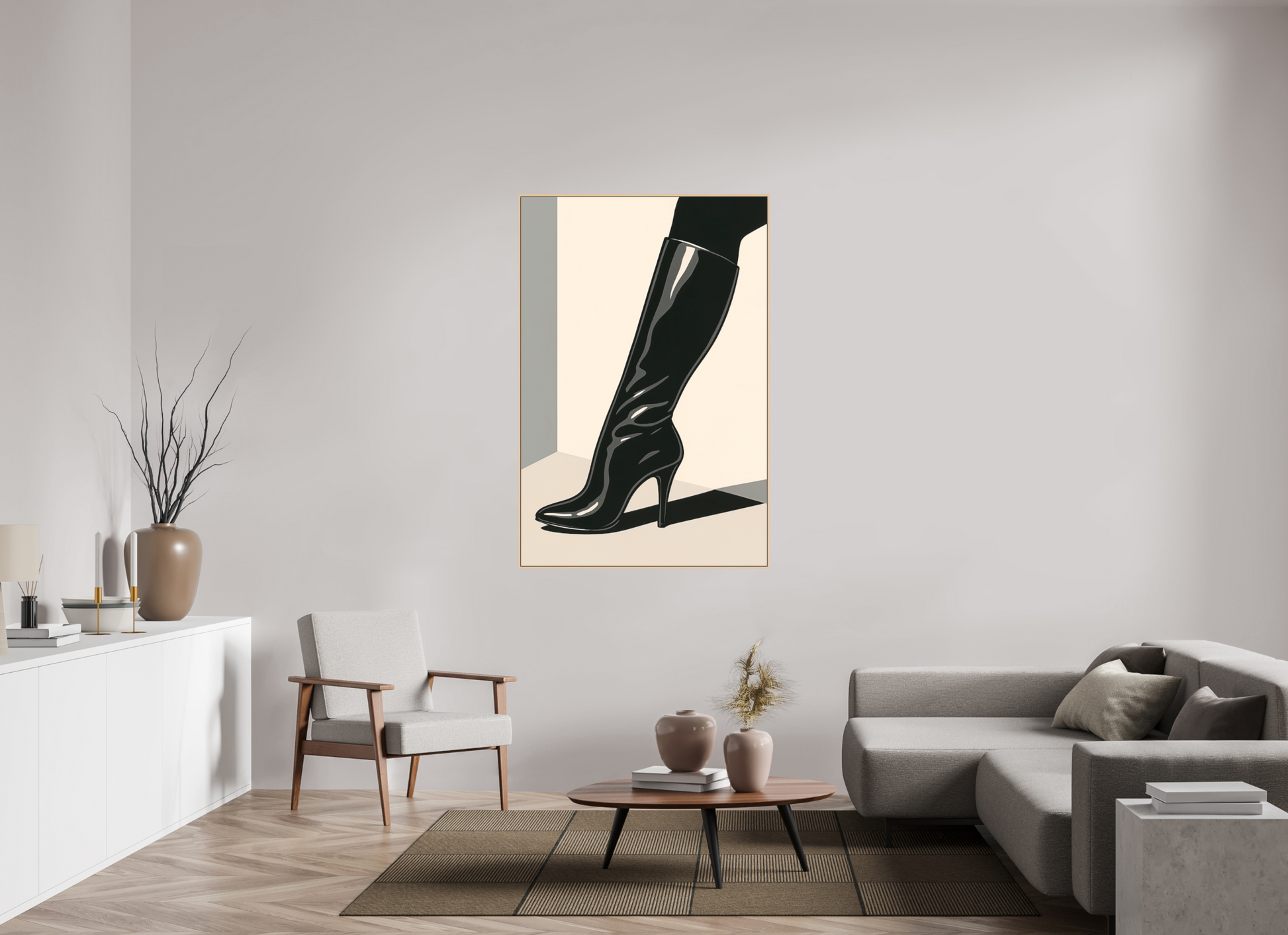100 x 150 cm, Forex, gerahmt Ahornholz Natur Timeless Confidence
