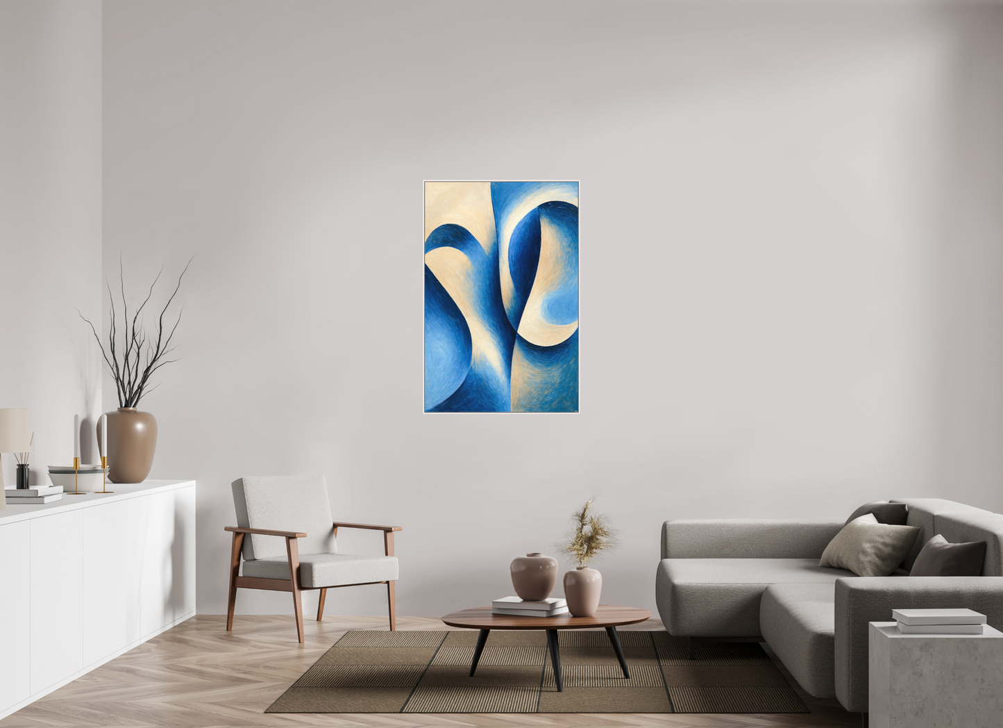 80 x 120 cm, Forex, gerahmt Ahornholz weiß Sapphire Tide