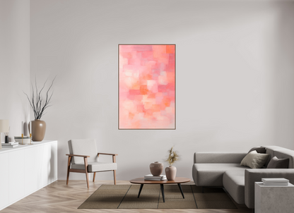 100 x 150 cm, Forex, gerahmt Nussbaumholz Sunset Geometry