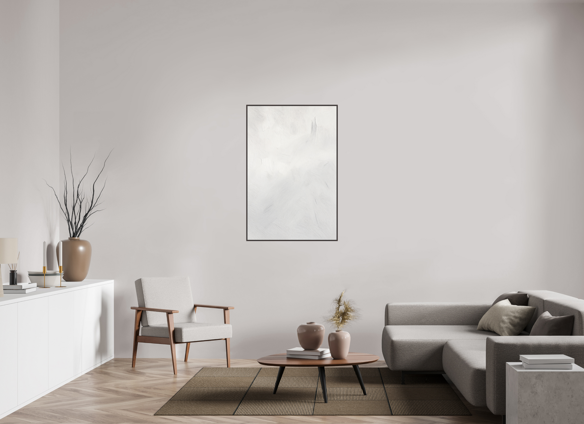 80 x 120 cm, Forex, gerahmt Erlenholz braun Silent Texture