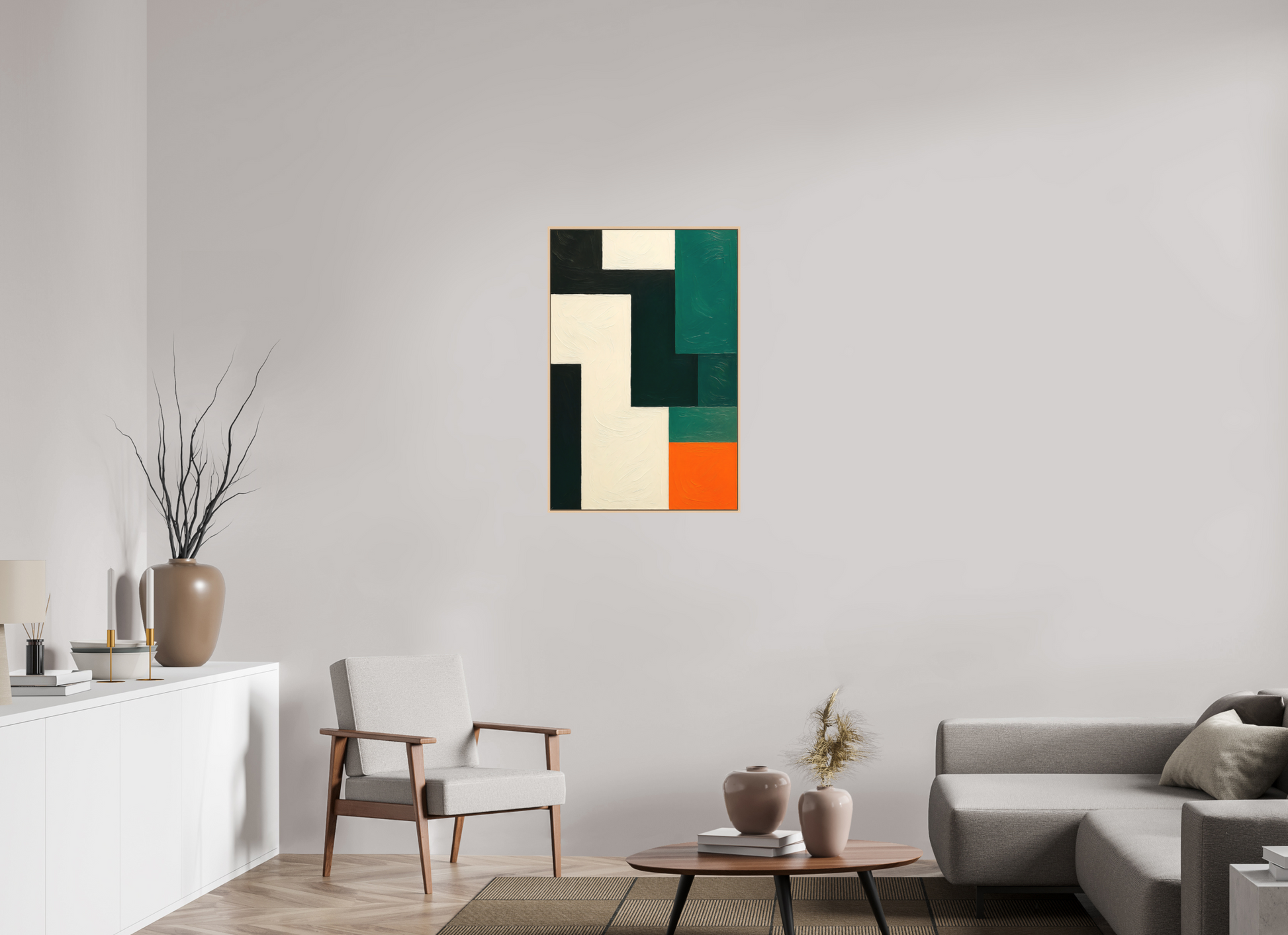 60 x 90 cm, Forex, gerahmt Ahornholz Natur Urban Contrast