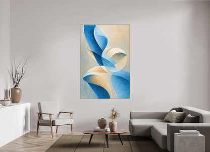 120 x 180 cm, Forex, gerahmt Ahornholz Natur Cerulean Flow
