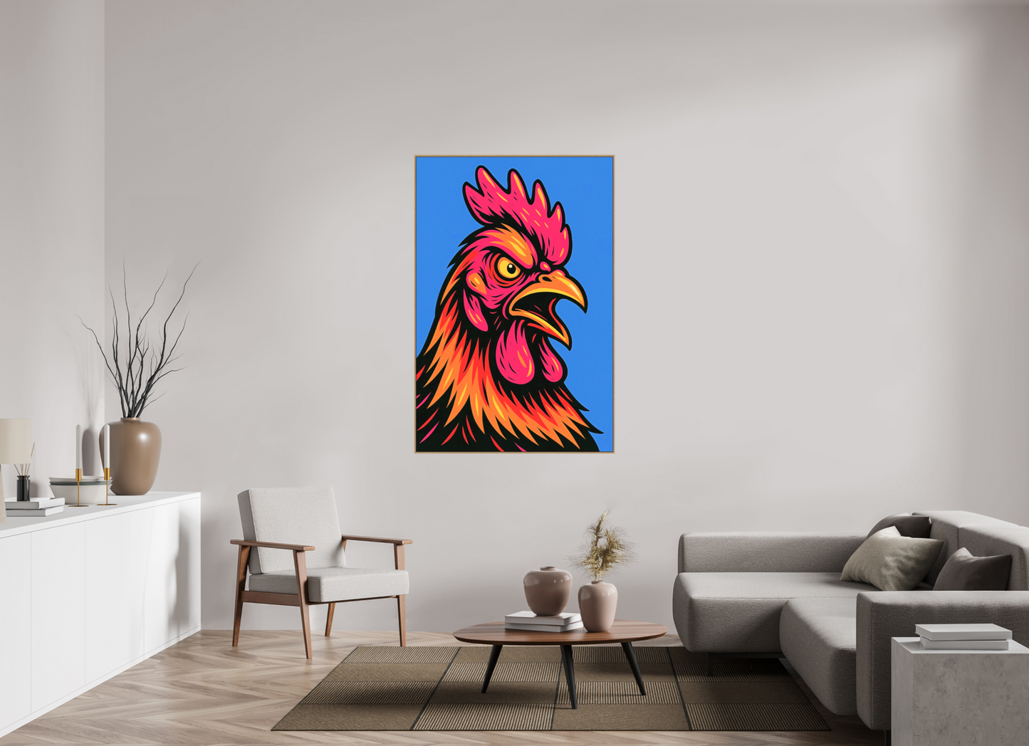 100 x 150 cm, Forex, gerahmt Eichenholz Natur Crimson Crown