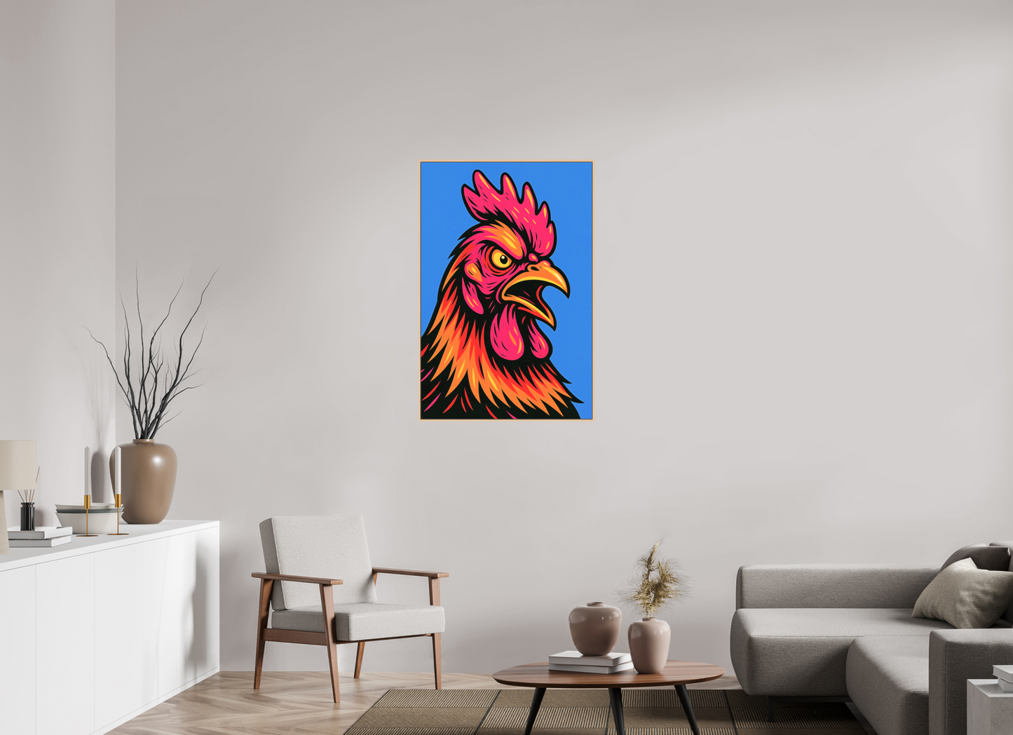 70 x 105 cm, Forex, gerahmt Ahornholz Natur Crimson Crown