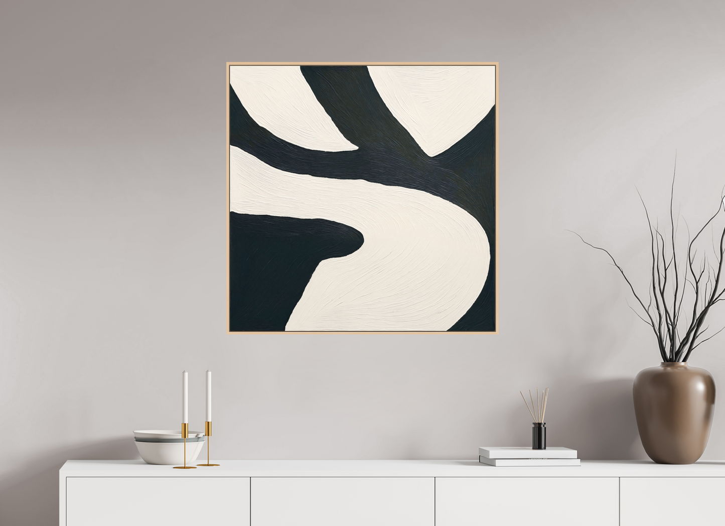 80 x 80 cm, Forex, gerahmt Ahornholz Natur Dual Harmony