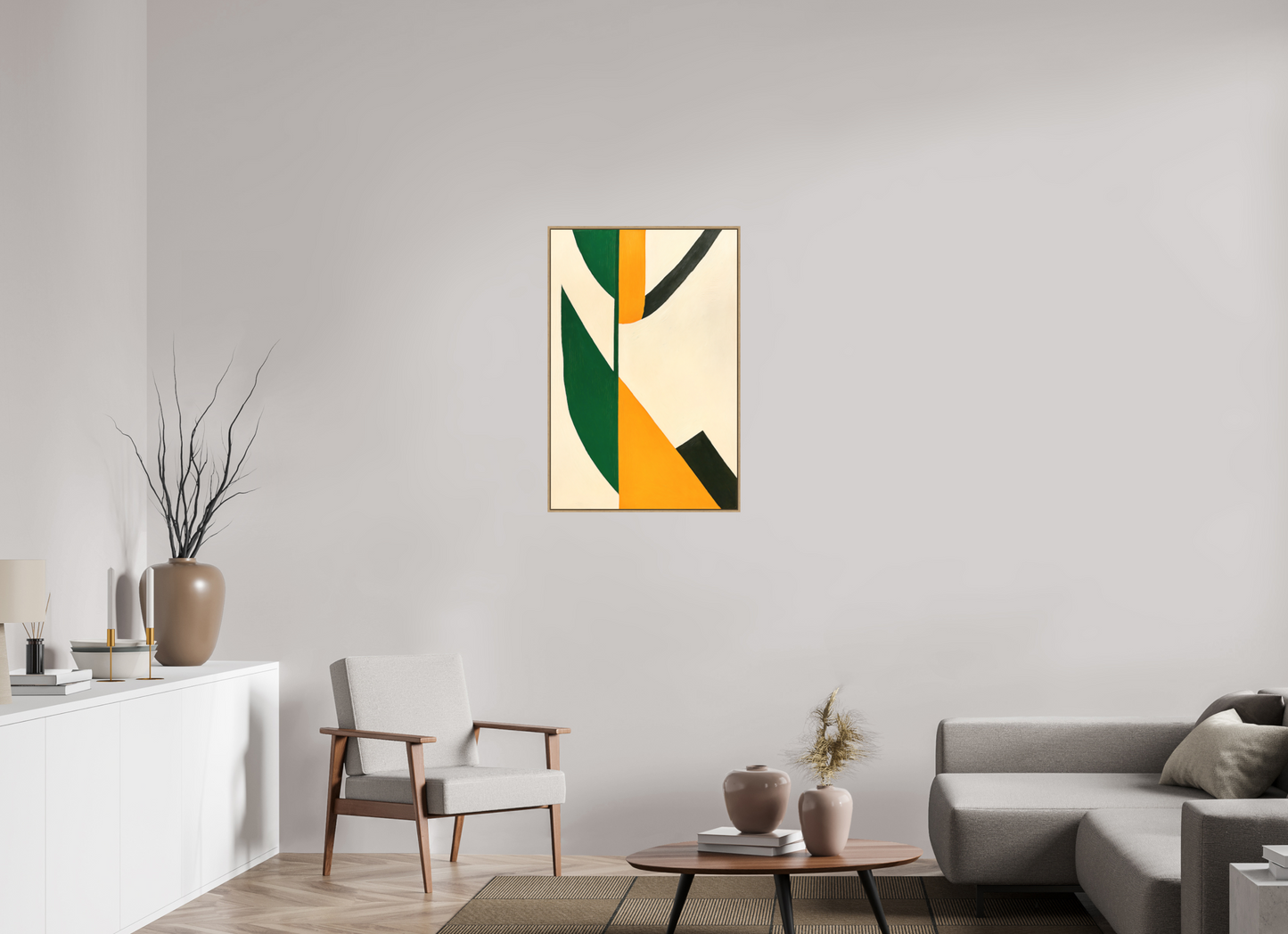 60 x 90 cm, Forex, gerahmt Eichenholz Natur Verdant Axis