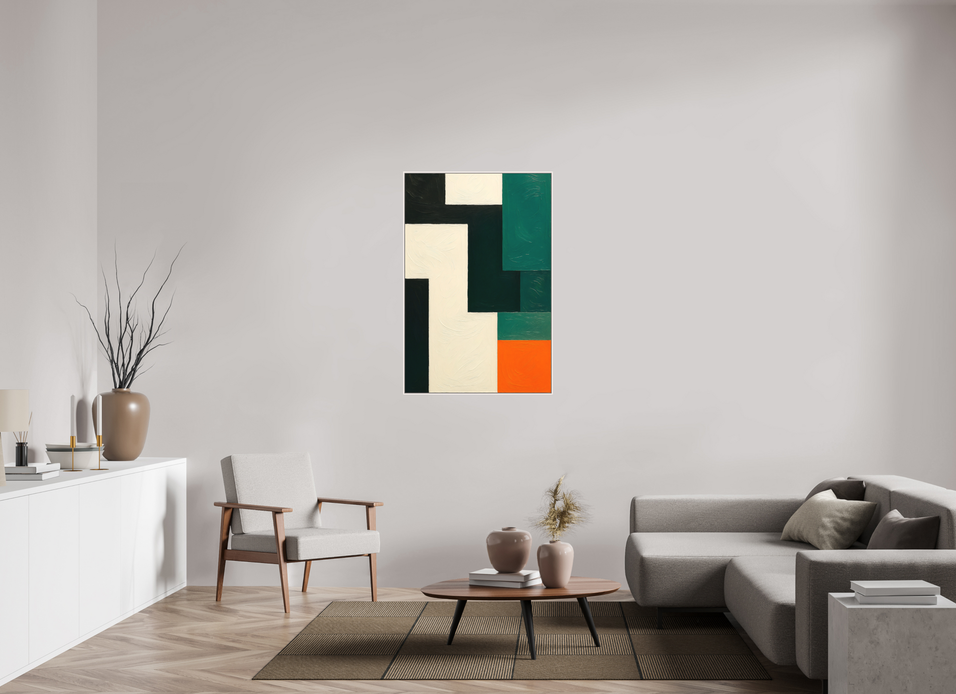 80 x 120 cm, Forex, gerahmt Ahornholz weiß Urban Contrast