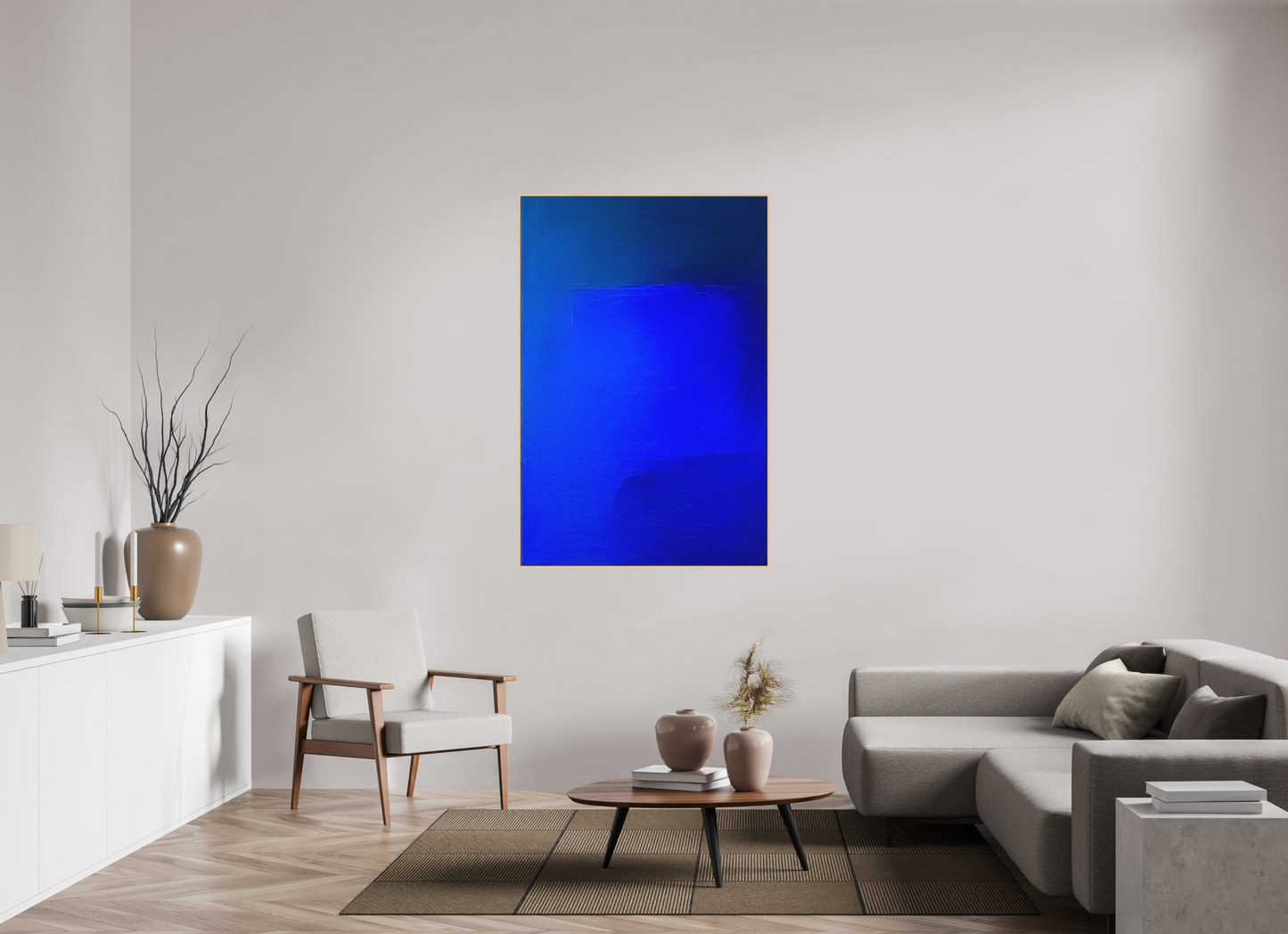 100 x 150 cm, Forex, gerahmt Ahornholz Natur Blue Reverie