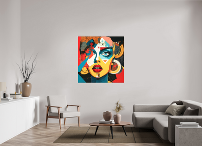 120 x 120 cm, Forex, gerahmt Ahornholz weiß Chromatic Muse