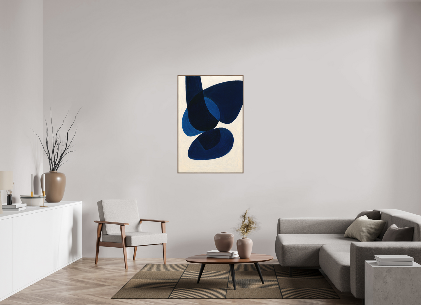 80 x 120 cm, Forex, gerahmt Nussbaumholz Midnight Arc