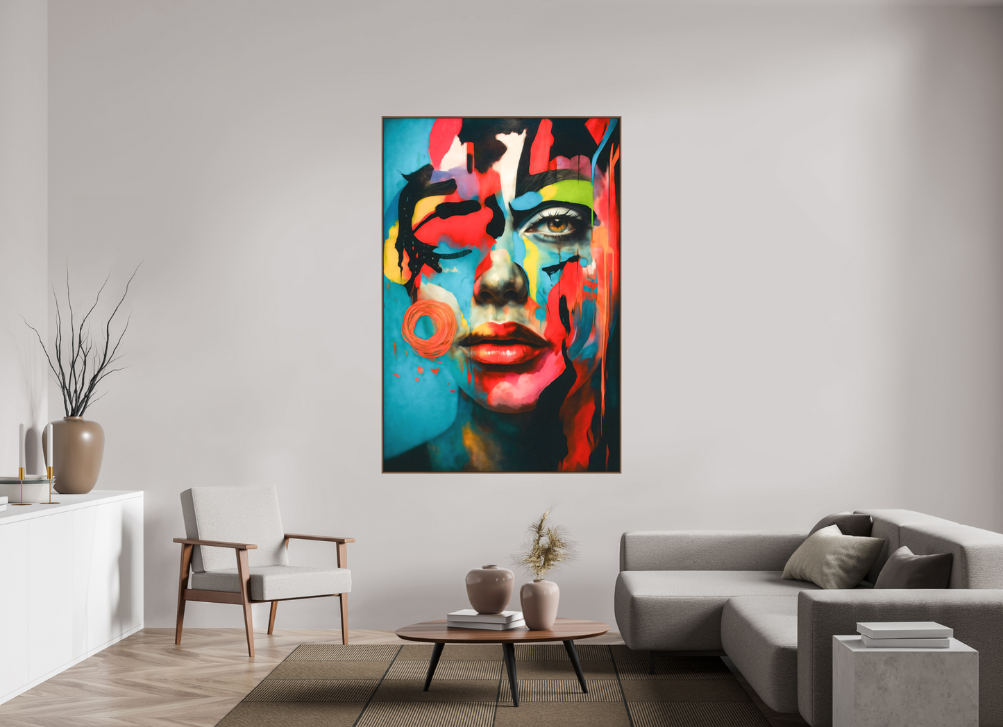 120 x 180 cm, Forex, gerahmt Nussbaumholz Chromatic Gaze