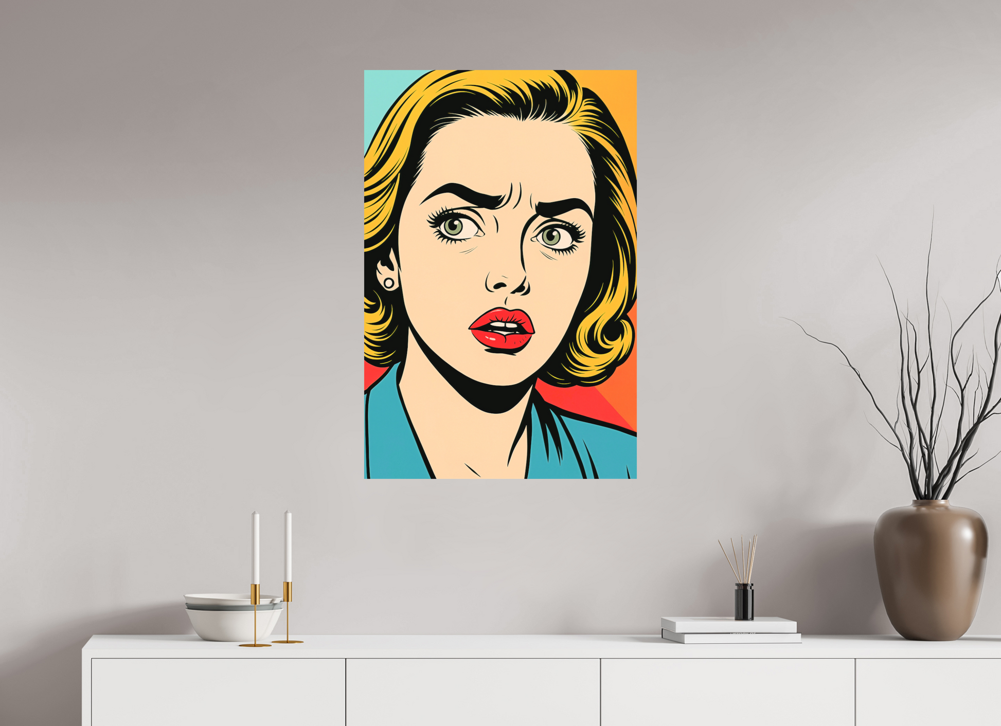 60 x 90 cm, Forex o. Rahmen Teal Shock