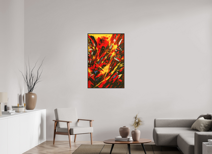 70 x 105 cm, Forex, gerahmt Eichenholz schwarz Inferno City