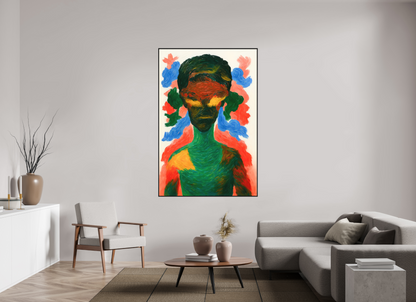 120 x 180 cm, Forex, gerahmt Eichenholz schwarz Aurora Figure Flow