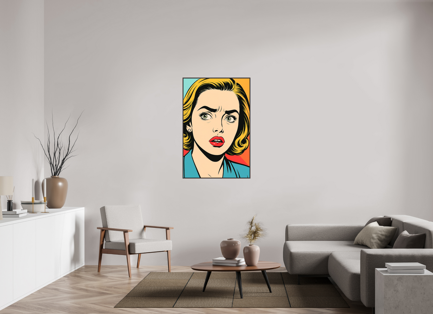 80 x 120 cm, Forex, gerahmt Erlenholz braun Teal Shock