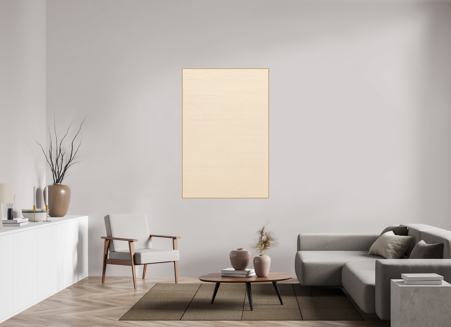 100 x 150 cm, Forex, gerahmt Ahornholz Natur Sandline Pure