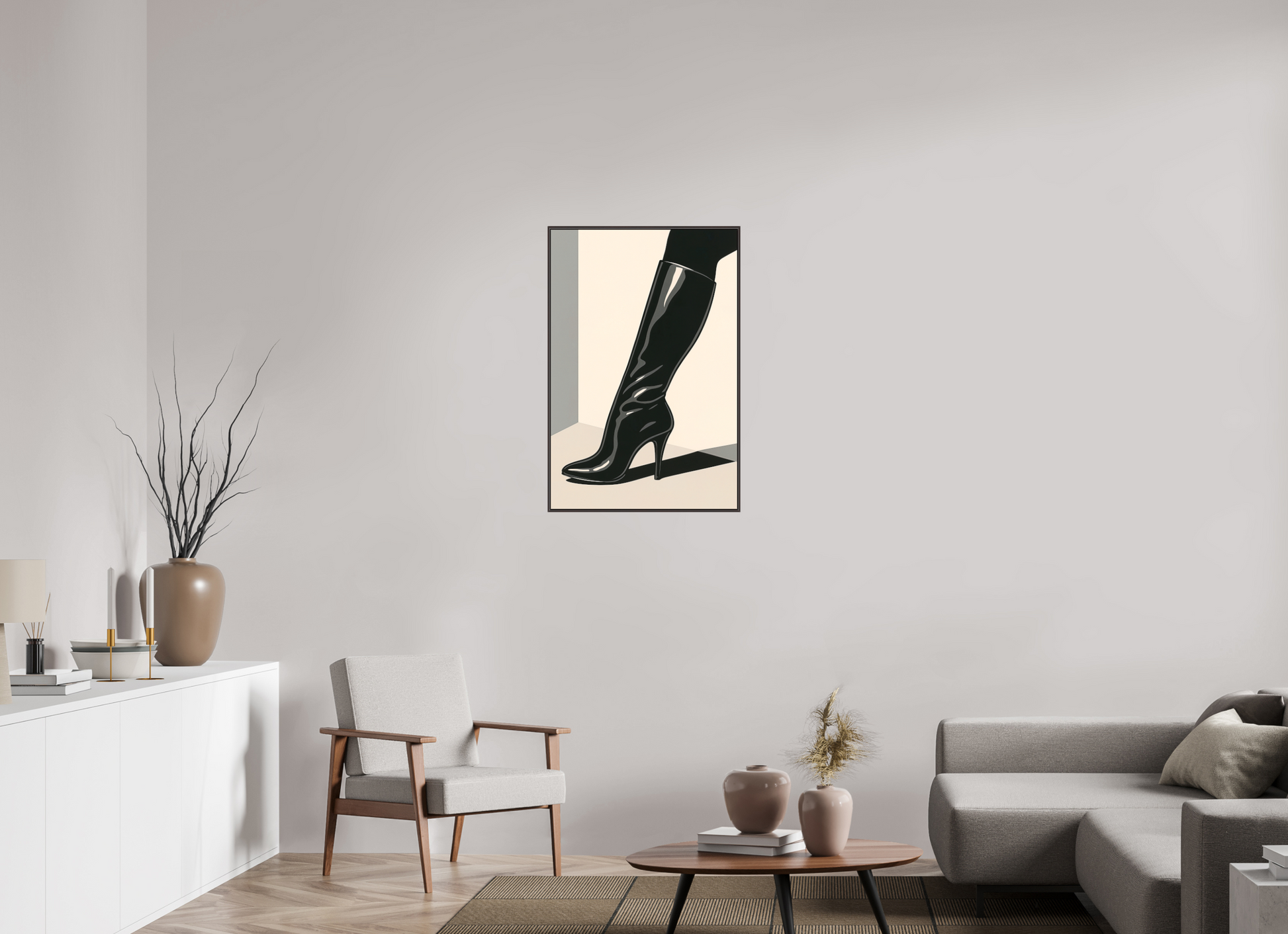 60 x 90 cm, Forex, gerahmt Erlenholz braun Timeless Confidence