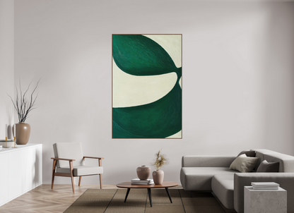 120 x 180 cm, Forex, gerahmt Nussbaumholz Leaf Flow
