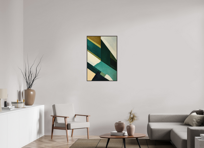 60 x 90 cm, Forex, gerahmt Erlenholz braun Emerald Geometry