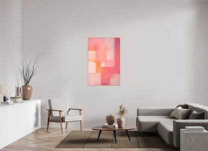80 x 120 cm, Forex, gerahmt Ahornholz Natur Peach Haze