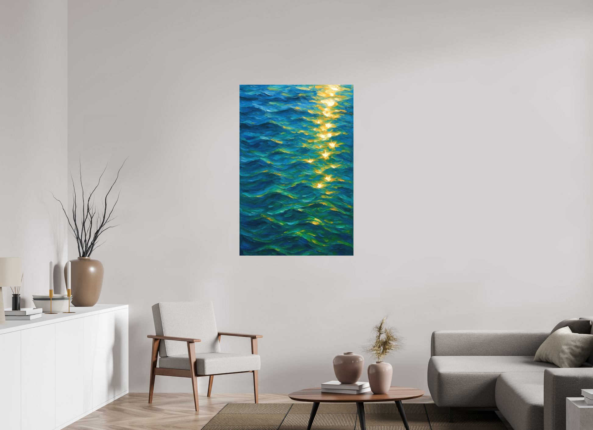 80 x 120 cm, Forex o. Rahmen Golden Ripples