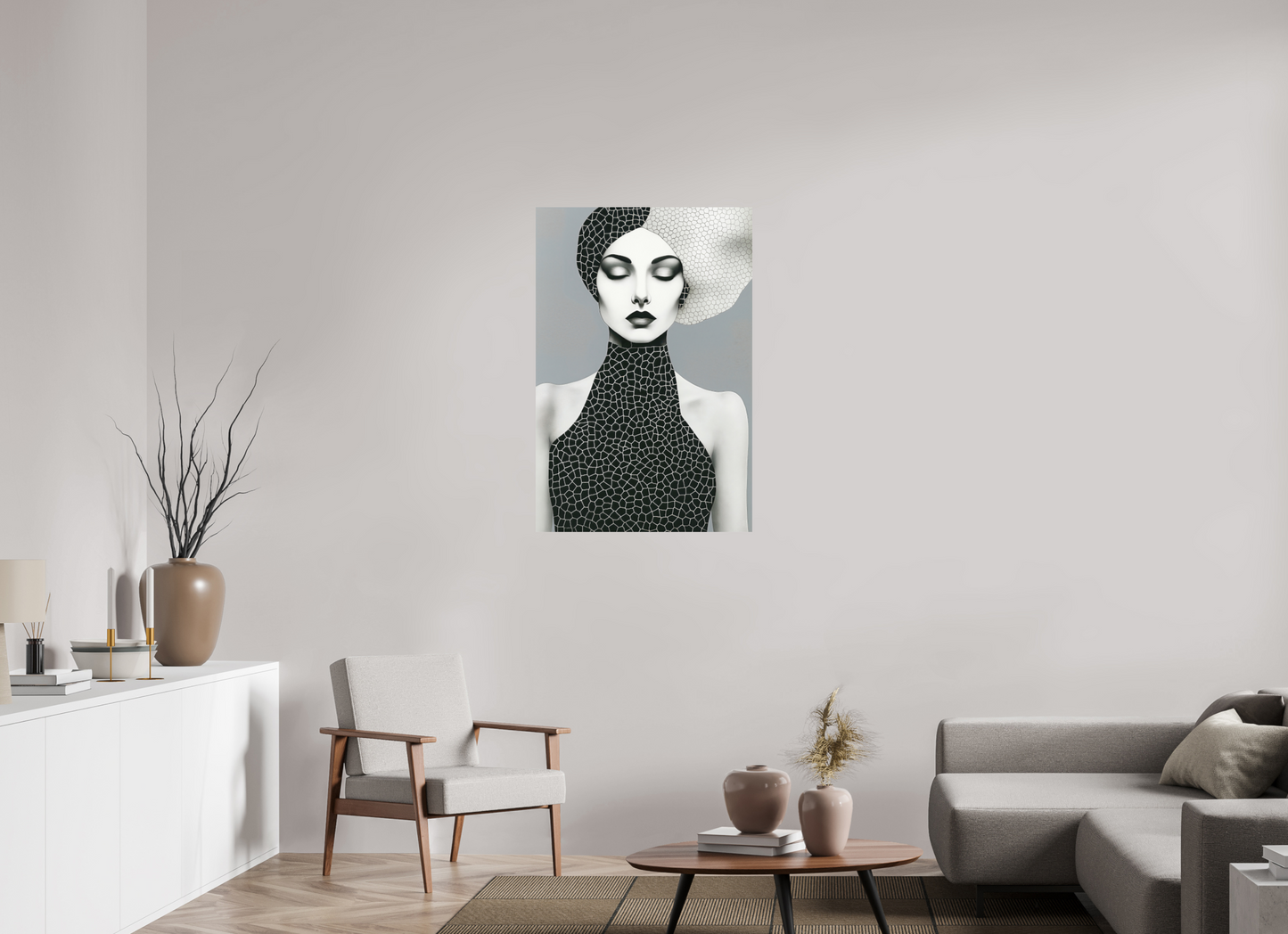70 x 105 cm, Forex o. Rahmen Mono Mosaic Muse