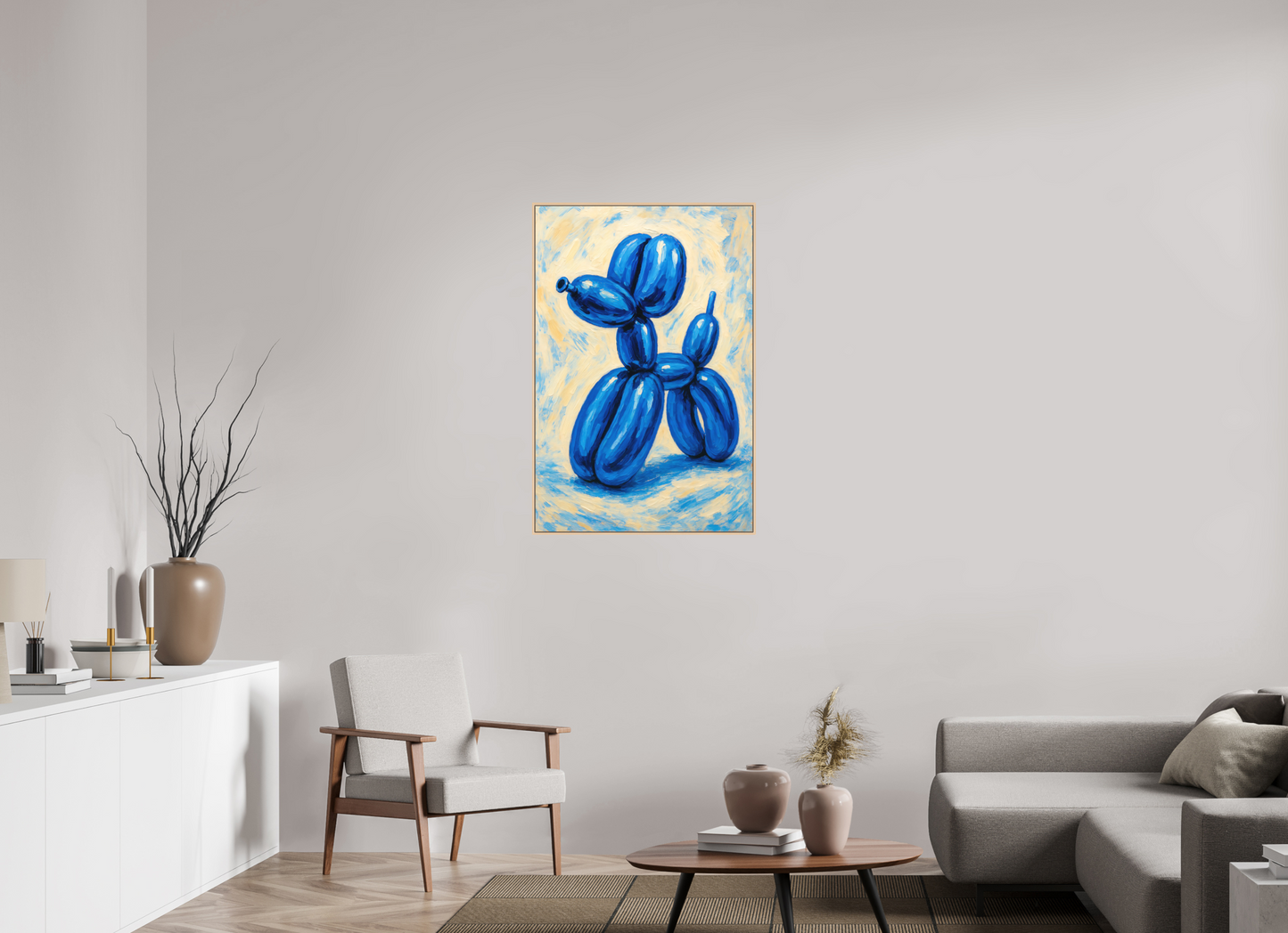 70 x 105 cm, Forex, gerahmt Ahornholz Natur Playful Grace