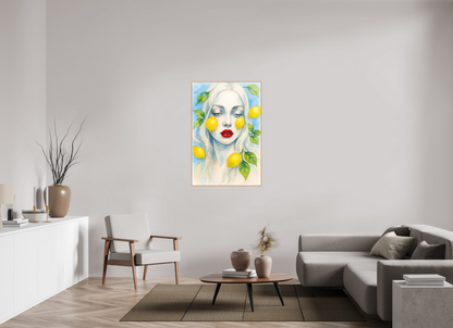 80 x 120 cm, Forex, gerahmt Ahornholz Natur Lemon Serenity