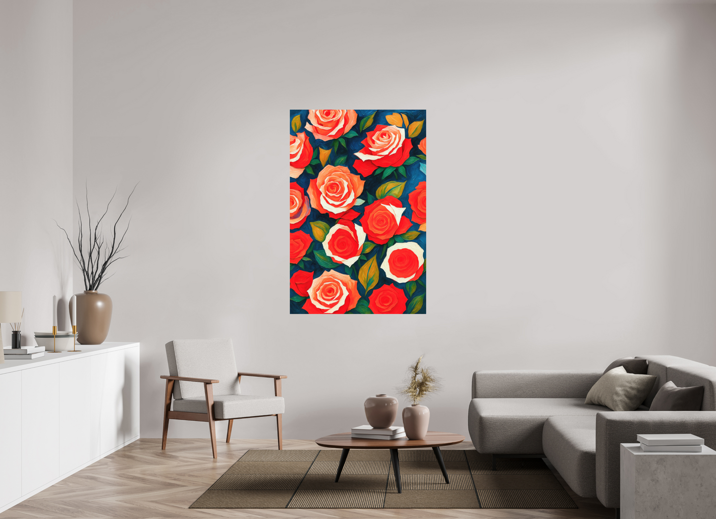 100 x 150 cm, Forex o. Rahmen Rose Harmony